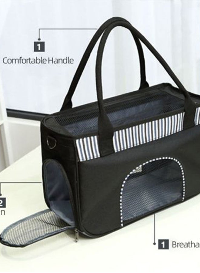 DODOPET Portable Pet Carrier Travel Bag Black/White/Grey Large - Image 2