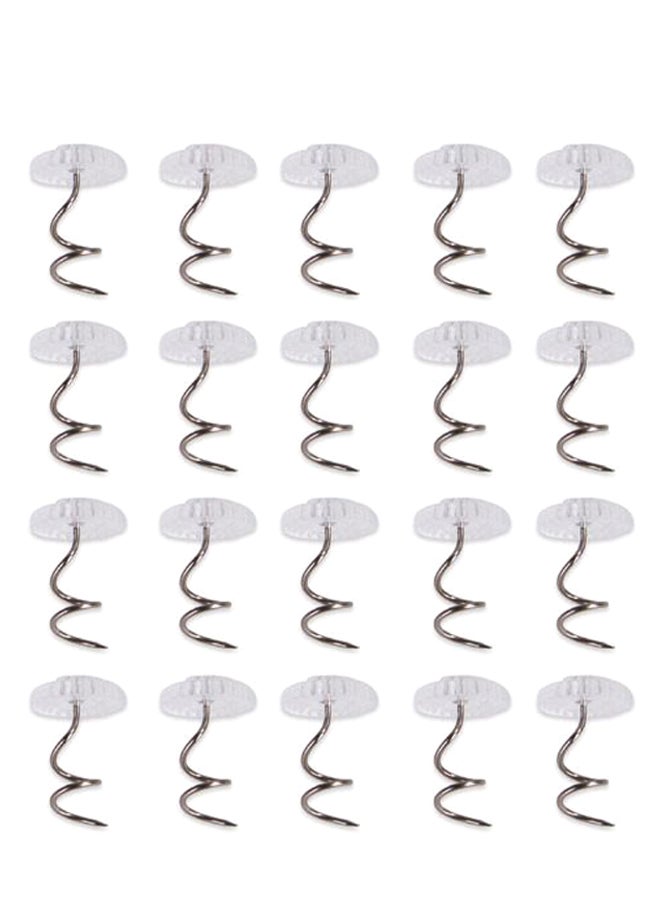 20-Piece Scratch Protector Pad Nail Set Silver/Clear - Image 1