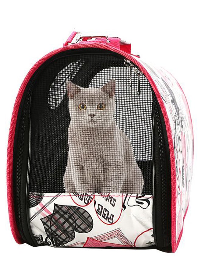 Pet Carrier Window Aslant Bag Pink/White/Black - Image 2