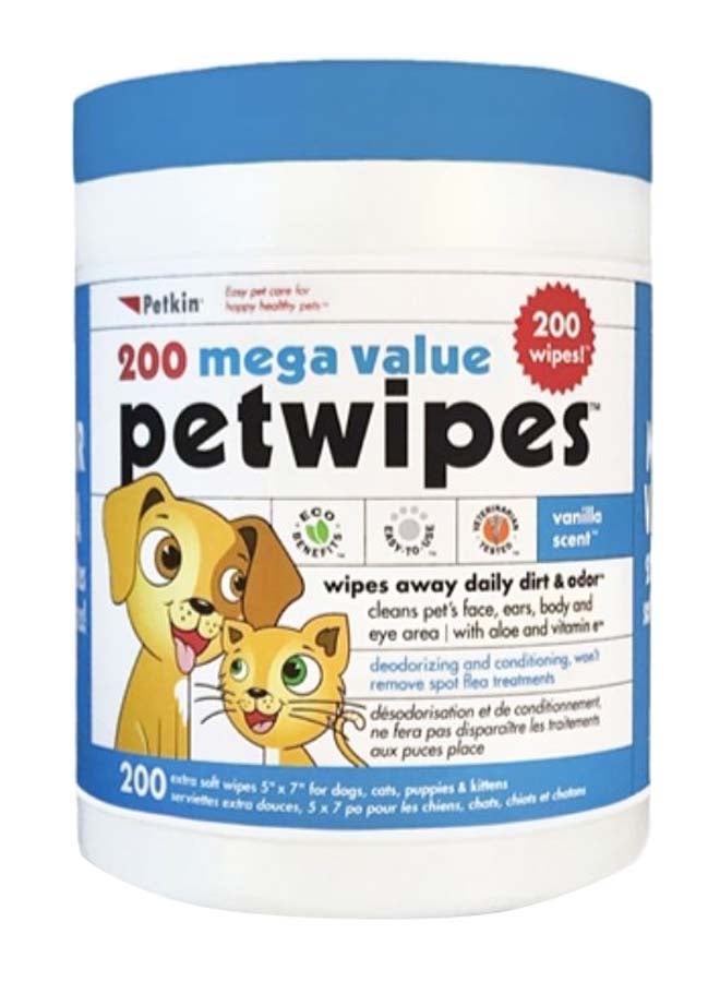 Petkin - 200-Count Mega Value Petwipes White 7 x 5inch - Image 1