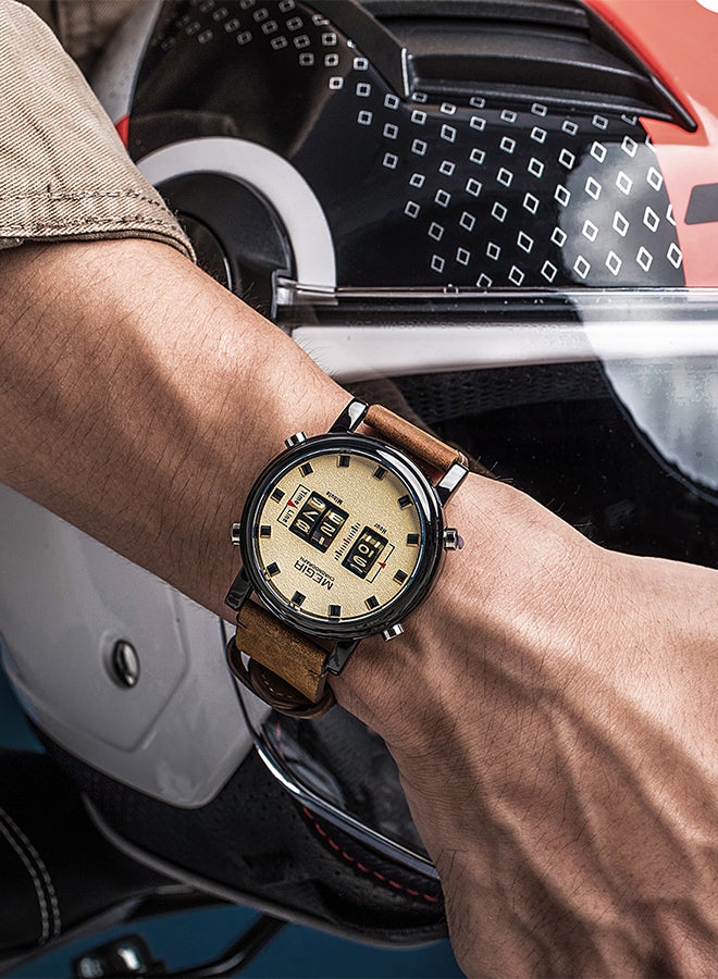 ميجر ساعة يد رقمية بسوار من جلد صناعي طراز 2137 للرجال - Image 3