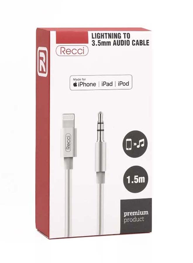 Recci Audio Cable With Lightning Connector White - Image 2