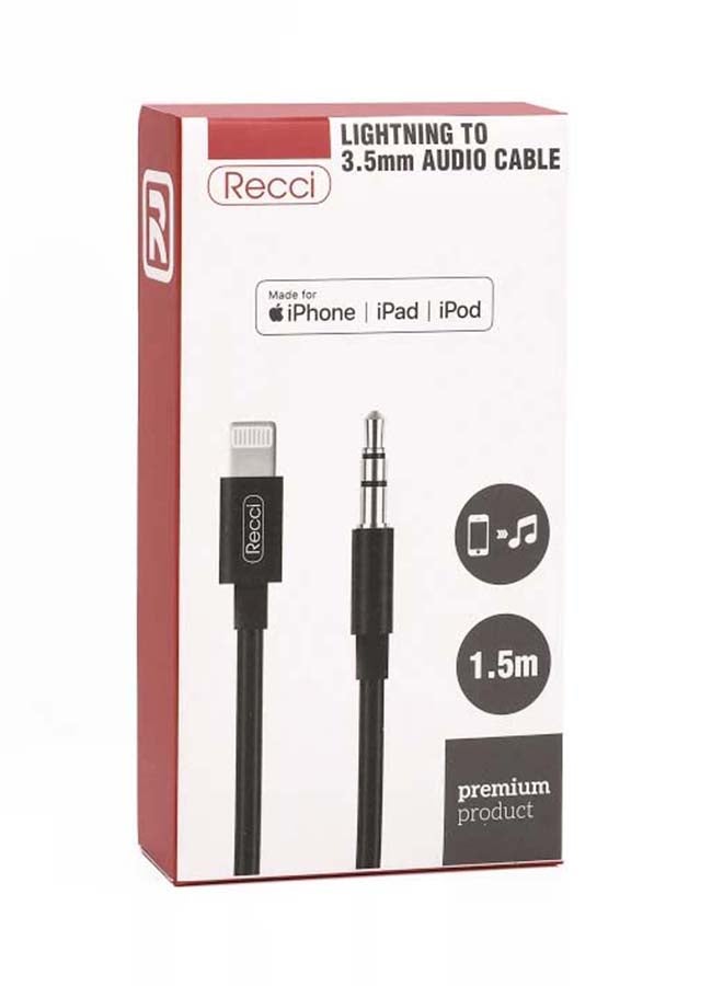 Recci Audio Cable With Lightning Connector Black - Image 2