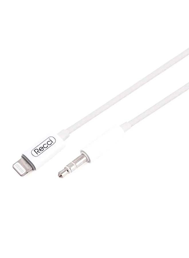 Recci Audio Cable With Lightning Connector White - Image 1