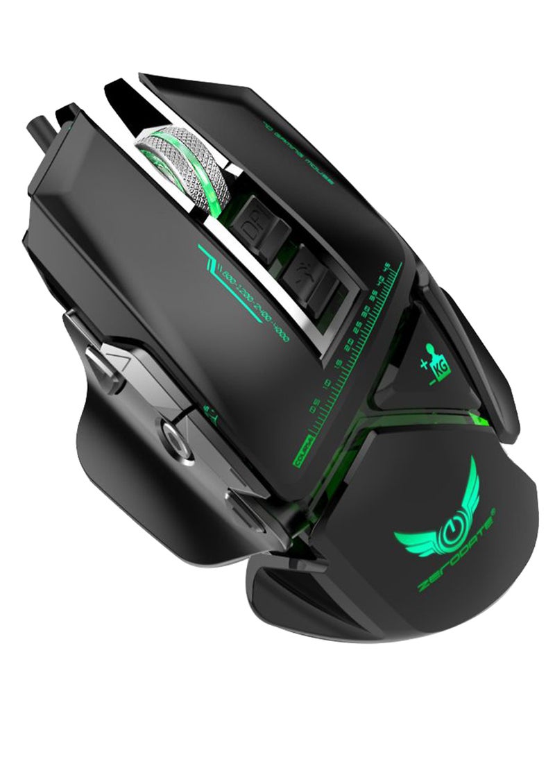 ZERODATE Macro Programming Mouse Black/Green - Image 2