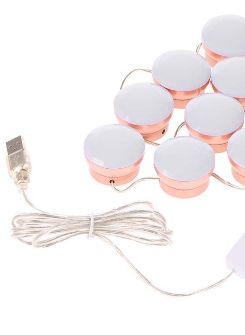 طقم مصابيح LED لمرآة الزينة - 10 قطع أبيض 4.6متر - Image 2