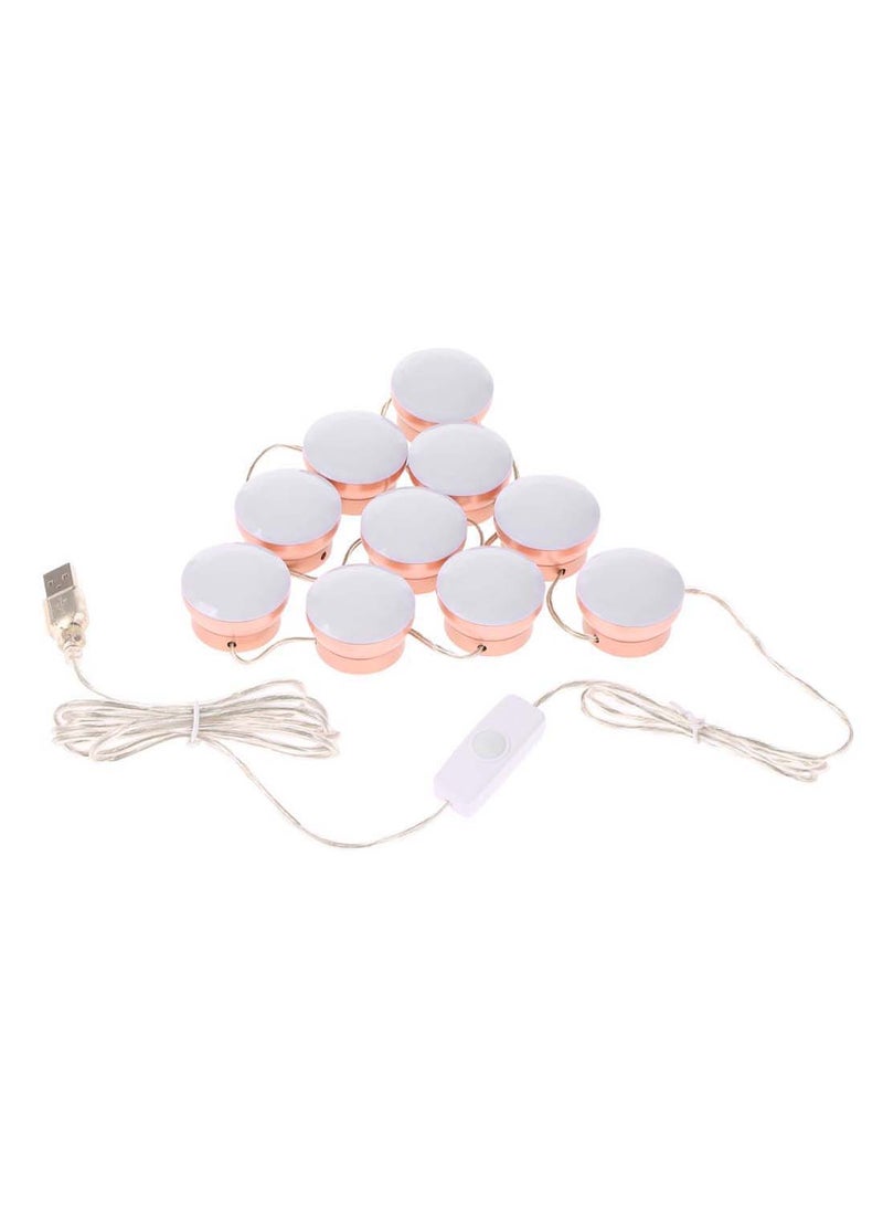 طقم مصابيح LED لمرآة الزينة - 10 قطع أبيض 4.6متر - Image 1