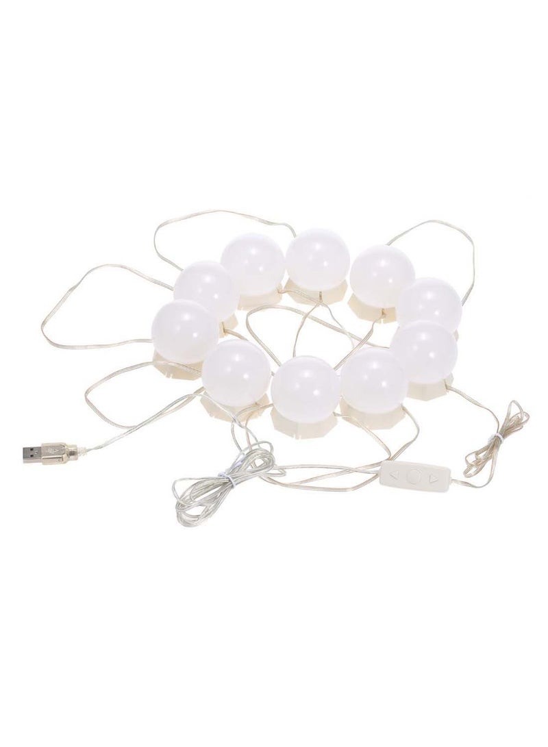 طقم مصابيح LED لمرآة الزينة - 10 قطع أبيض 5متر - Image 1