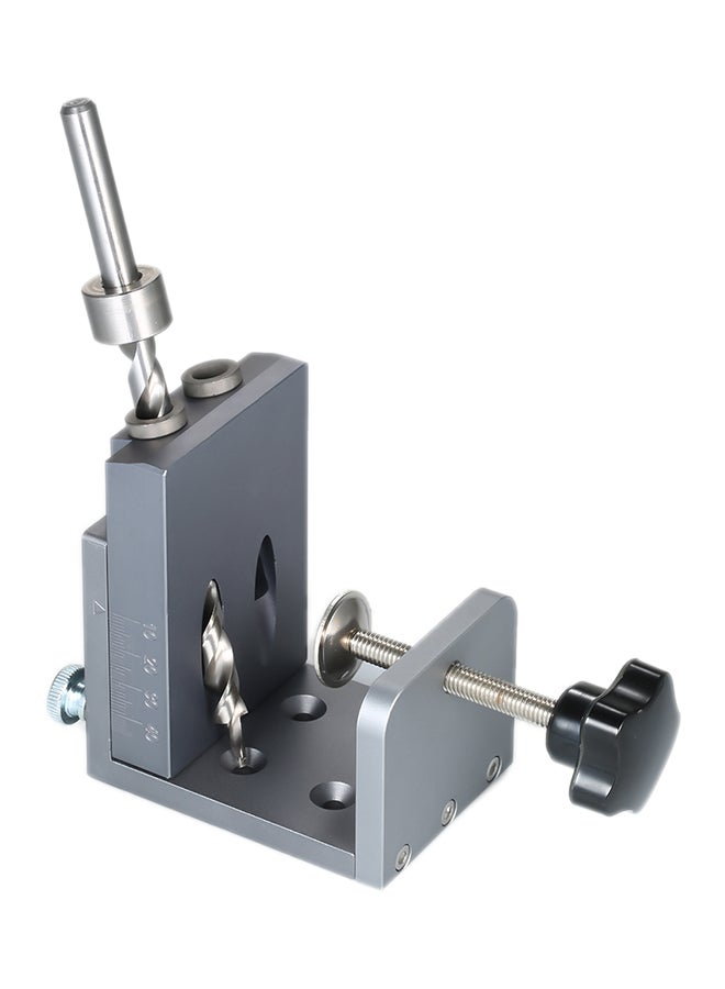 Wood Working Hole Locator Jig DIY Kit Grey/Silver/Black 21.6x8.6x12.6cm 