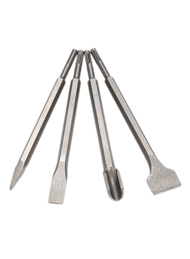 4-Piece SDS Plus Chisel Set Grey 