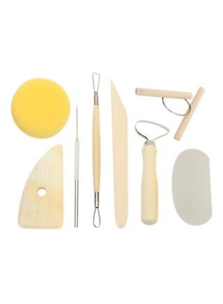 8-Piece Carving Craft Pottery Tool Set Beige/Yellow/Silver - v1578472398/N33233321A_1