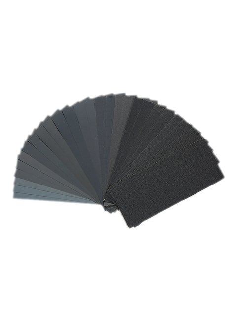28-Sheet 120 To 3000 Assorted Grit Dry And Wet Sandpaper Grey 9 x 3.6inch