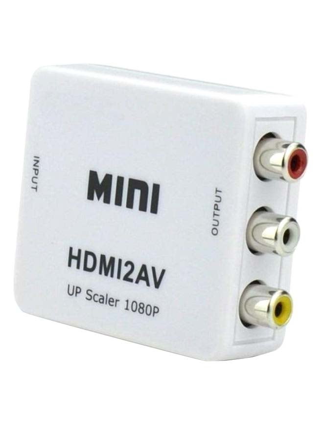 HDMI To 3 RCA Composite AV Converter With USB Charge Cable White  - Image 2