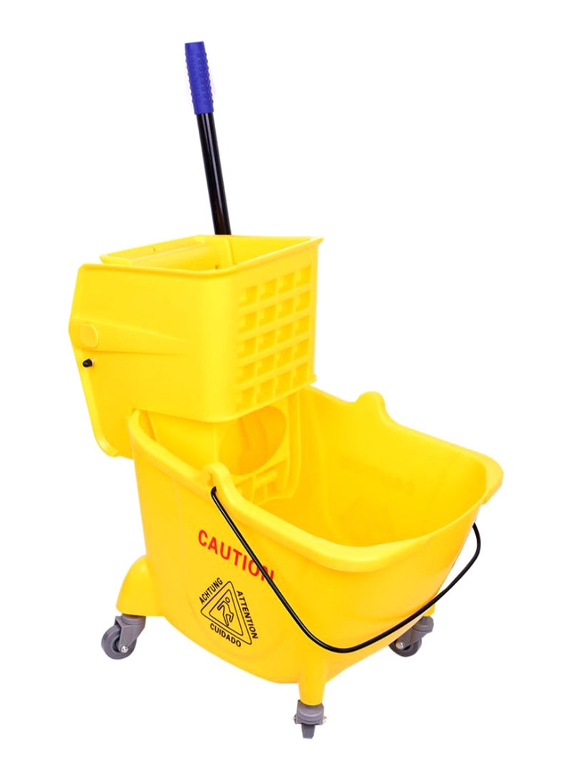 Mop Bucket With Side Press Wringer Yellow