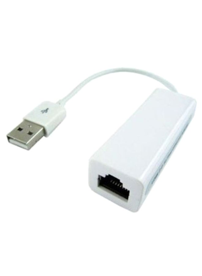 USB Fast Ethernet LAN Network Adapter white - Image 1