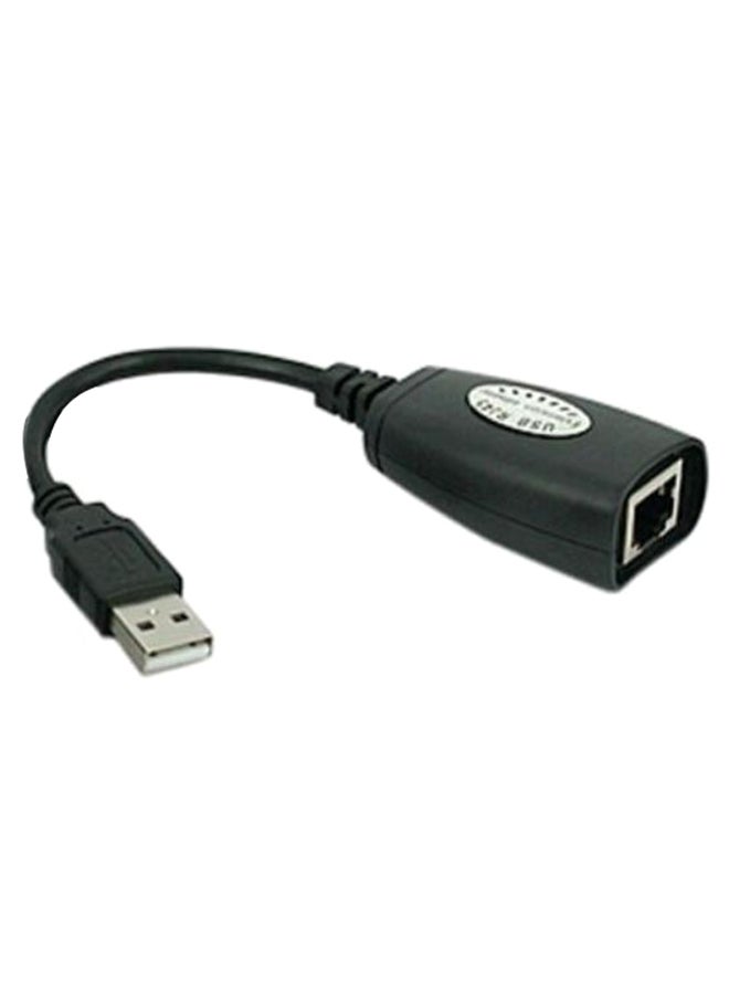 طقم كابل محول وموسع إشارة بمنفذ USB مكون من قطعتين أسود - Image 2