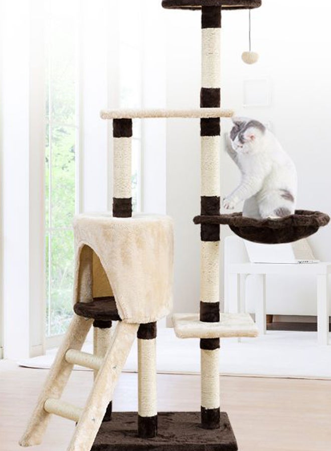 مجموعة أداة خدش وأنشطة للحيوانات الأليفة بتصميم شجرة بيج / بني - Image 2