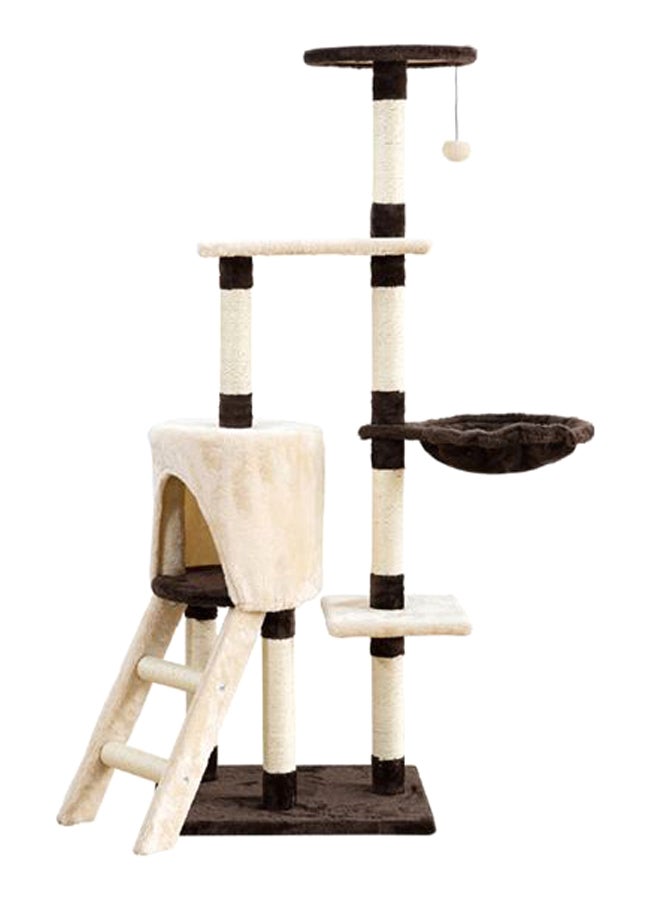 مجموعة أداة خدش وأنشطة للحيوانات الأليفة بتصميم شجرة بيج / بني - Image 1