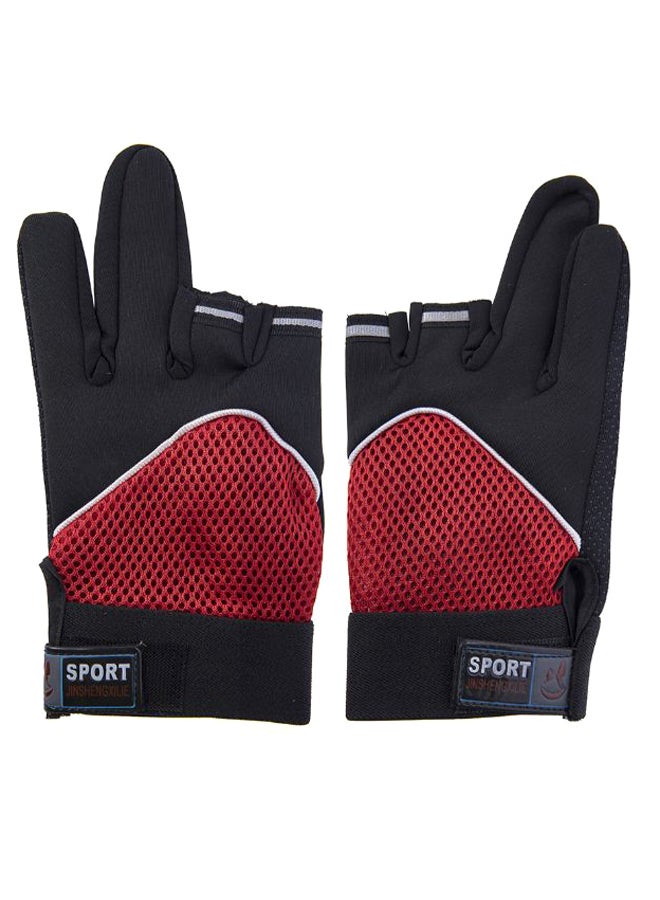 شاربدو زوج من قفازات  مانعة  للإنزلاق بتصميم لا يغطي ثلاث أصابع - Image 1