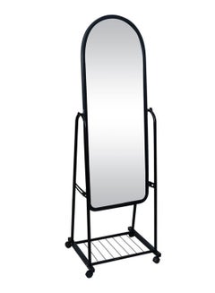 Generic Floor Mirror With Wheels Black/Clear 15cm 
