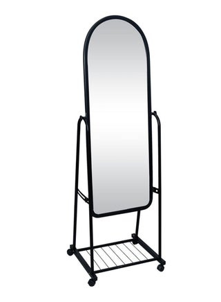 Floor Mirror With Wheels Black/Clear 15cm - v1578478024/N33090434A_1