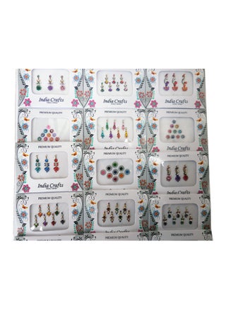 Pack Of 12 Multi-Coloured Bindi Multicolour - v1578478169/N33348761A_1
