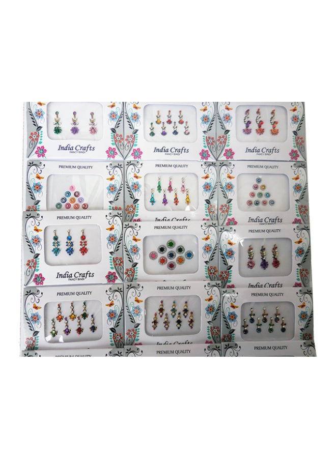 Pack Of 12 Multi-Coloured Bindi Multicolour