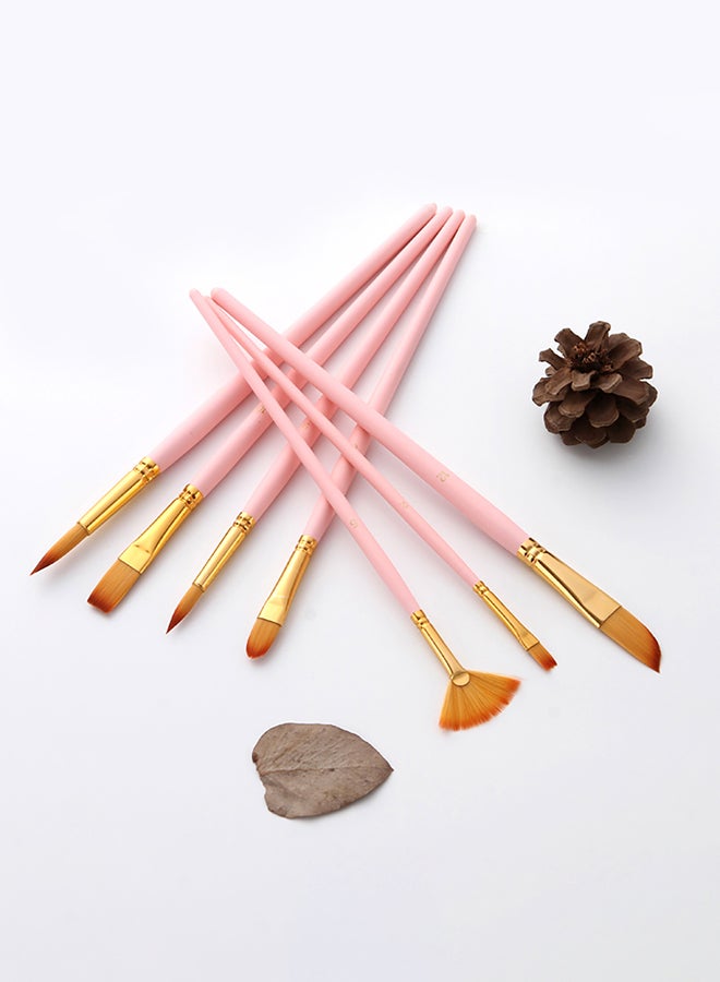 12-Piece Oil Painting Paint Brushes Set Pink - Image 3