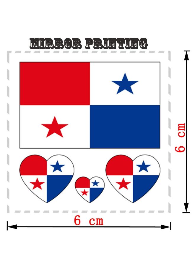 SpringPear 12-Piece Waterproof Panama Flag Tattoo Sticker Multicolour - Image 2