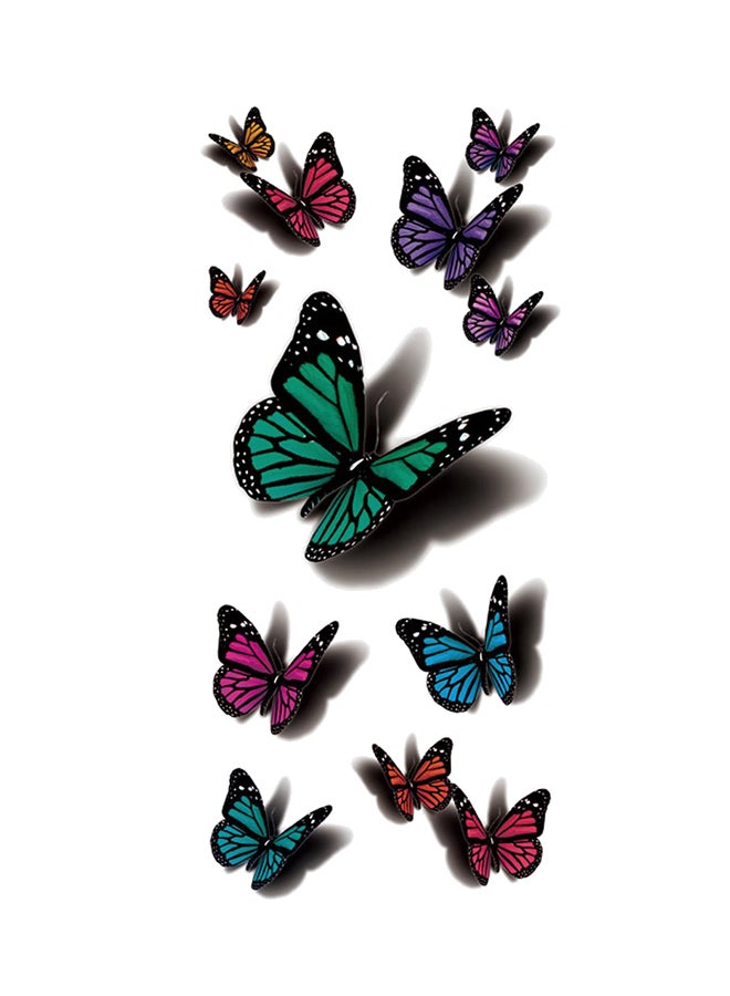 تافلي ملصق وشم مؤقت مضاد للماء بتصميم فراشات ثلاثية الأبعاد مكون من 5 ورقات متعدد الألوان - Image 1