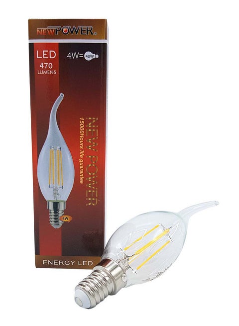 مصباح LED بفتيل شفاف/فضي