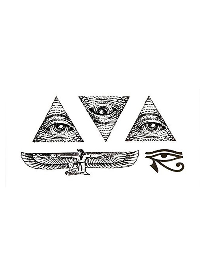 Oottati Set Of 2 God Eye Horus Egypt Temporary Tattoo Sticker Black - Image 1
