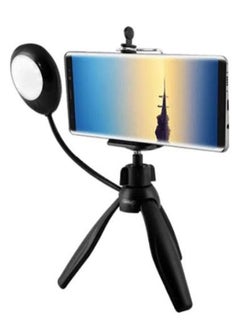 Earldom 360 Degree Rotate Mini Smartphone Tripod With Selfie Lamp Black  - Image 2
