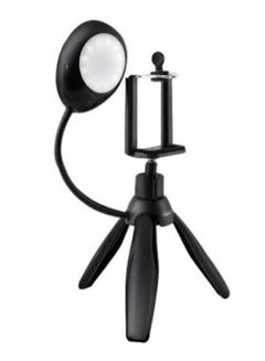 Earldom 360 Degree Rotate Mini Smartphone Tripod With Selfie Lamp Black  - Image 1