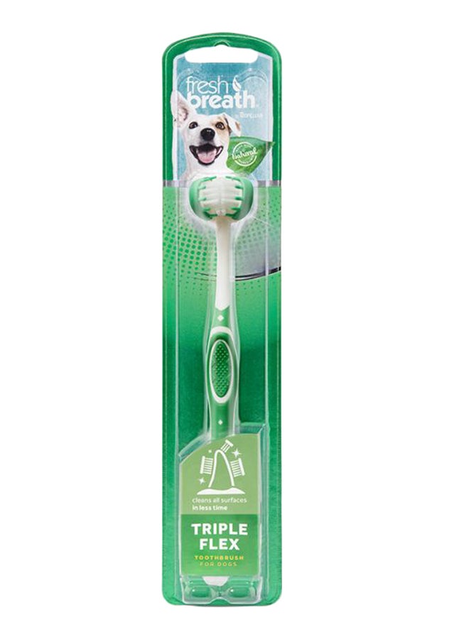 TropiClean Triple Flex Toothbrush Green/White 