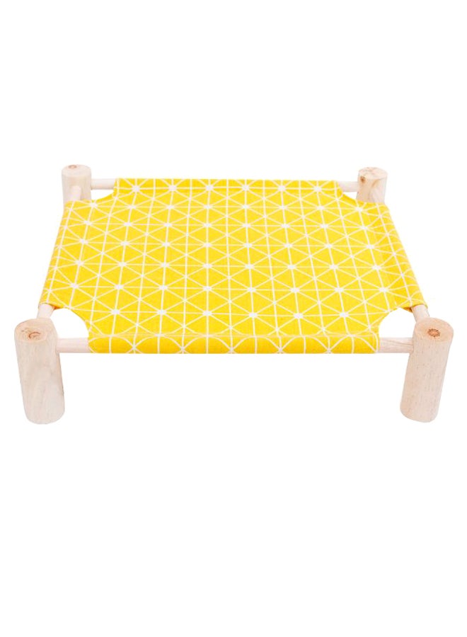Elevated Hammock Pet Bed Yellow/Beige/White - Image 1