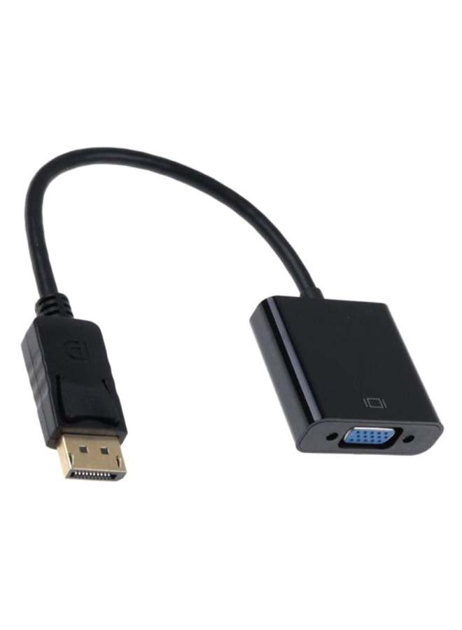 Display Port Male To VGA Female Adapter Cable Black/Silver