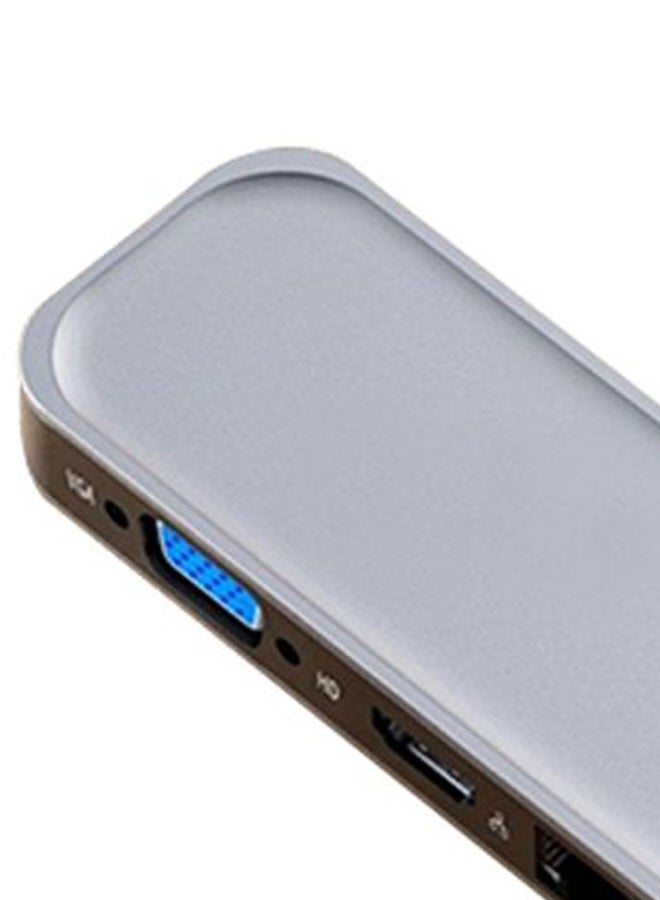 Rock 10-In-1 Multi-Functional Adapter Hub Silver/Brown  - Image 2