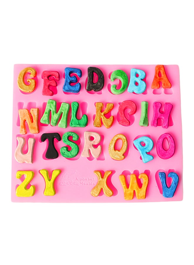 فيس مايل قالب من السيليكون المانع للالتصاق بنقش حروف أبجدية للكعكات وردي 15Ø³Ù†ØªÙŠÙ…ØªØ± - Image 2