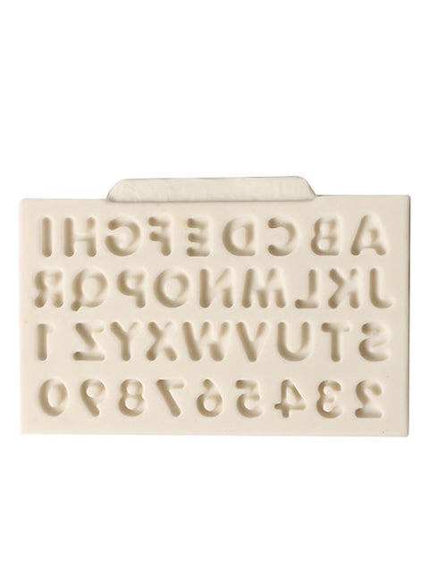 Silicone No Stick Alphabets And Number Cake Mold White 12centimeter