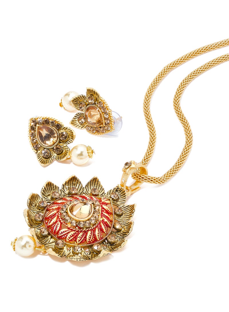 Rosh - Ethnic Necklace and Earrings Set - Image 1