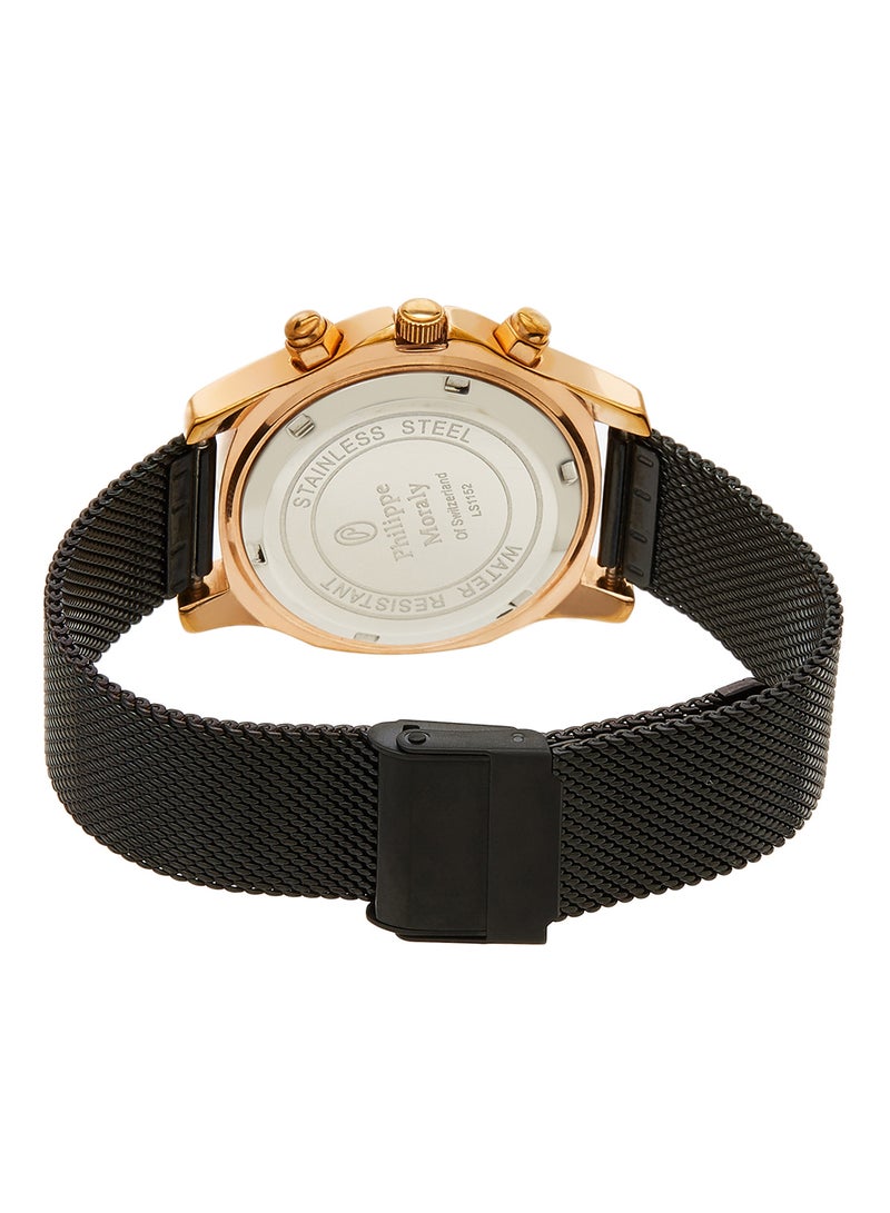 فيليب مورالي السويسرية ساعة يد بعقارب مصنوعة من الستانلس ستيل طراز LS1152QRBB للنساء - Image 3