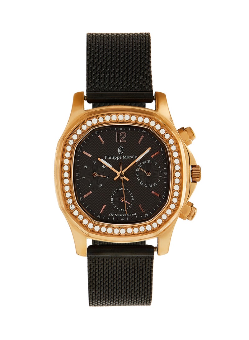 فيليب مورالي السويسرية ساعة يد بعقارب مصنوعة من الستانلس ستيل طراز LS1152QRBB للنساء - Image 1