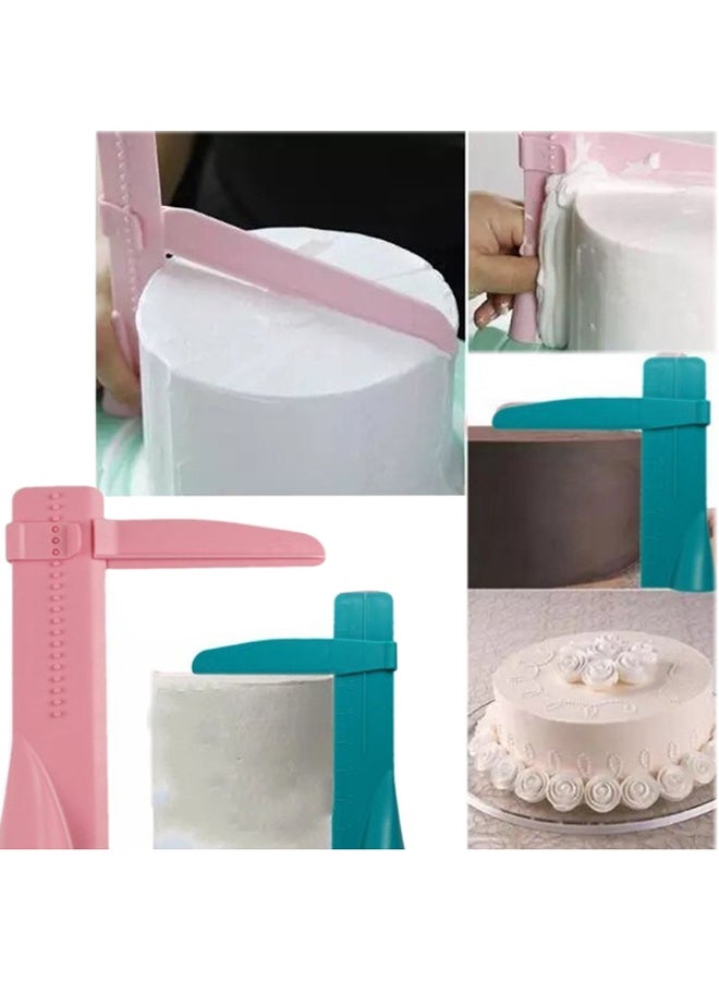 مكشطة قابلة للتعديل لتسوية جوانب الكعك وردي 25سم - Image 3