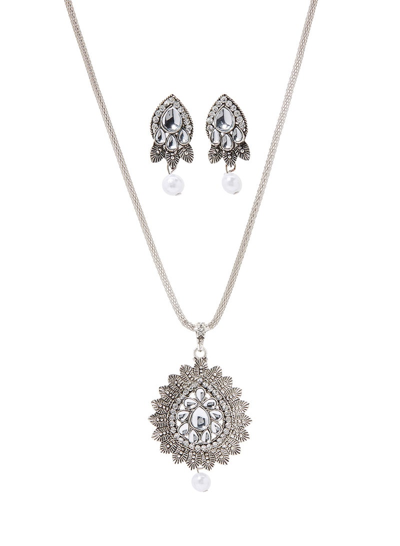 Rosh - Polki Necklace and Earrings Set - Image 1