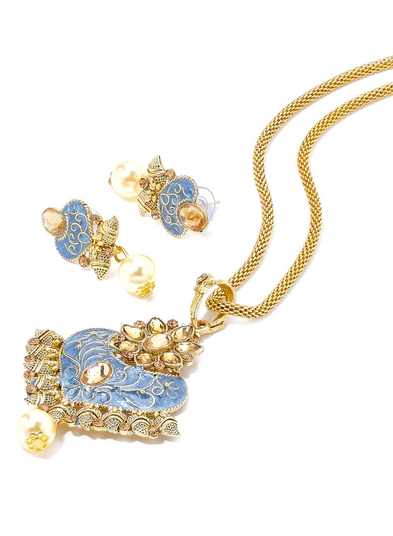 Rosh Ethnic Necklace and Earrings Set  - Image 2