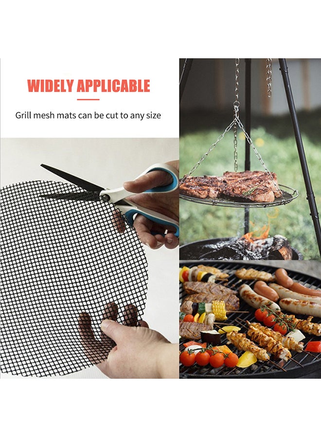 Generic 5-Piece Non-Stick Barbecue Mesh Grill Mat Set Beige  - Image 2