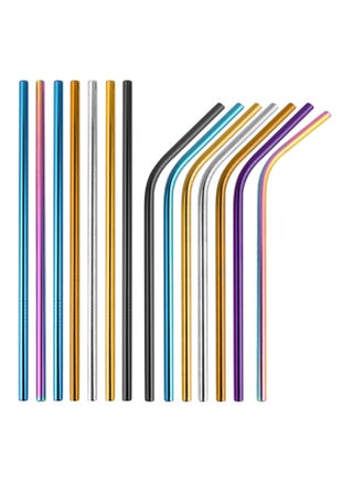 8-Piece Reusable Straw Set With Cleaning Brush And Bag Multicolour - v1578488071/N29901456A_1