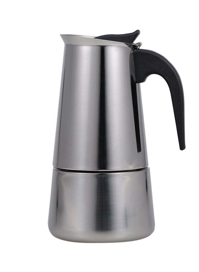 2 Cup Espresso Coffee Maker Moka Pot Silver/Black - Image 1