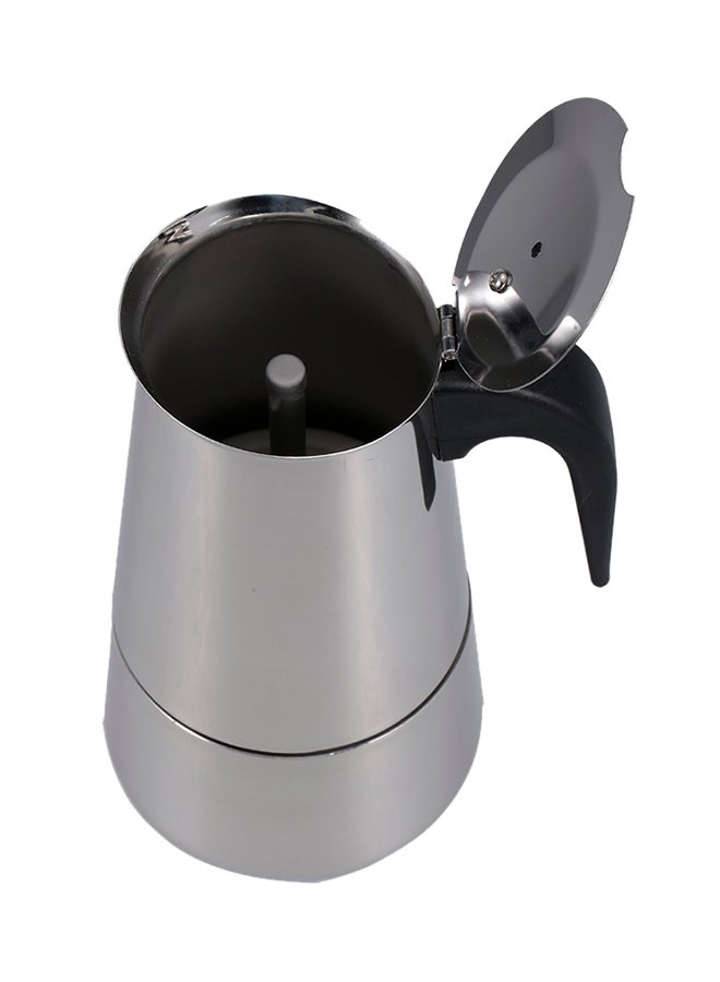 2 Cup Espresso Coffee Maker Moka Pot Silver/Black - Image 3